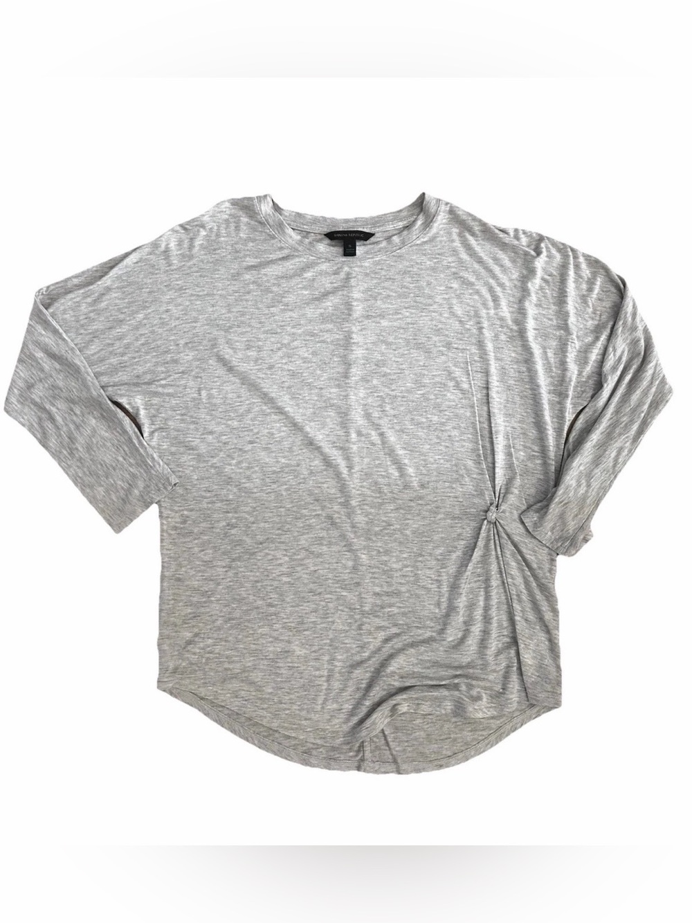 Banana Republic Elegant Gray Women's Top with dainty chic knot detail on front